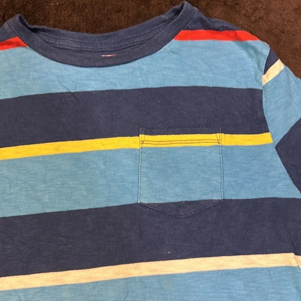 GAP Youth Blue Striped Short Sleeve Crewneck Cotton T-Shirt Size‎ Large